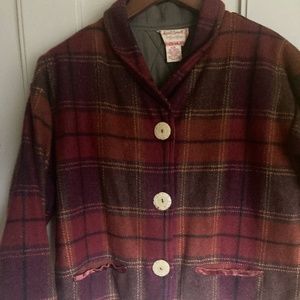 April Cornel S/M 100% wool jacket lined in 100% cotton, pockets, bone buttons